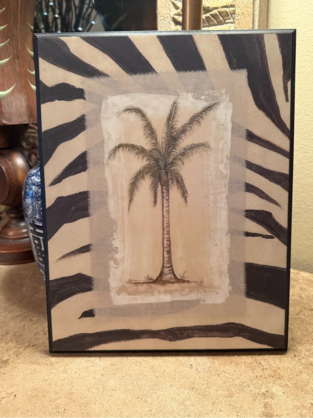 Marie Fredique "Zebra Palm II" Art Print Decor